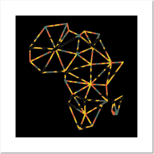 Africa Map, Geometric, African Ankara, Ghana Style Posters and Art